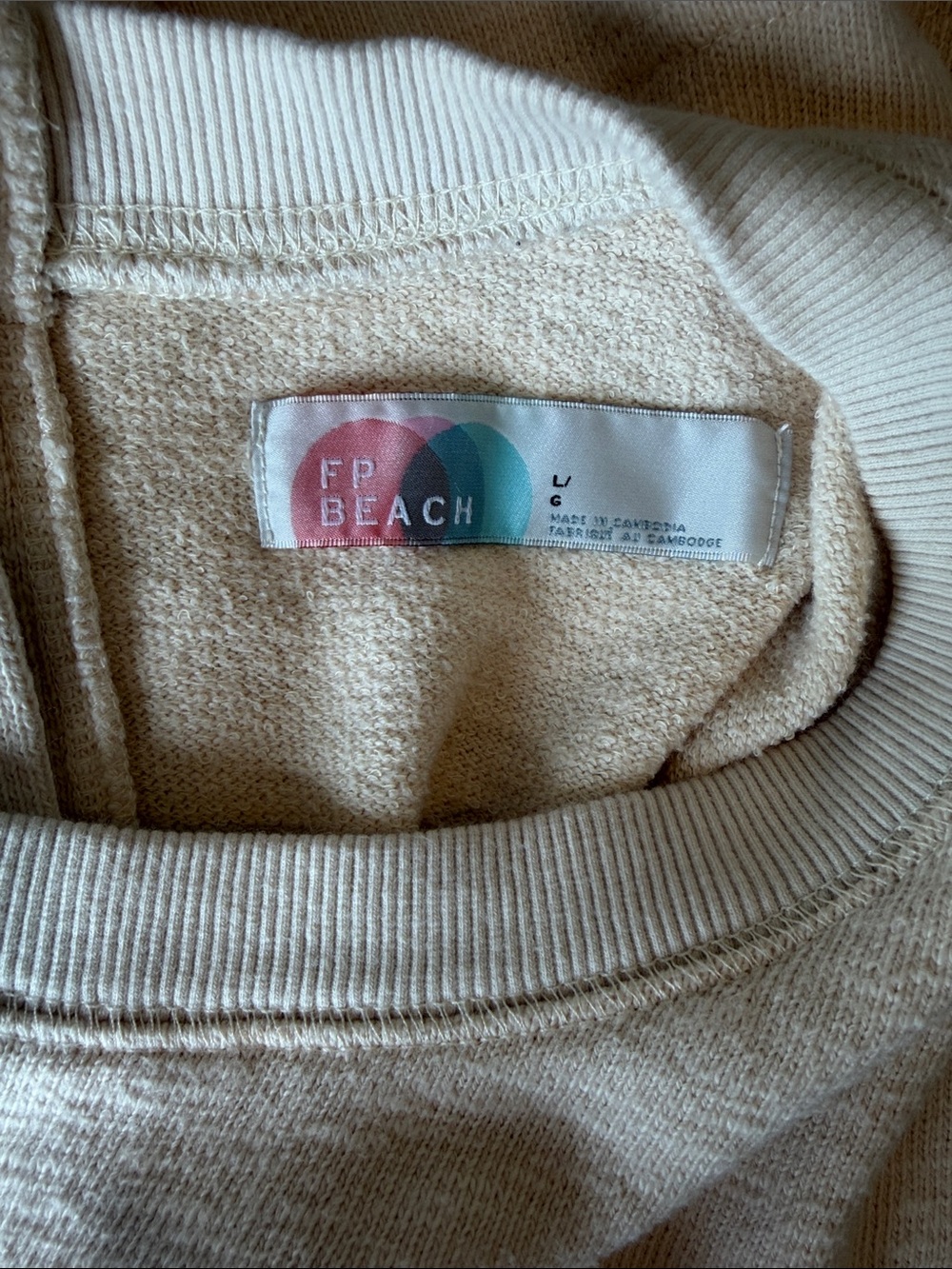 Free People FP Beach Cream Sleeveless Cropped Knit Tank Button Back - Picture 6 of 10